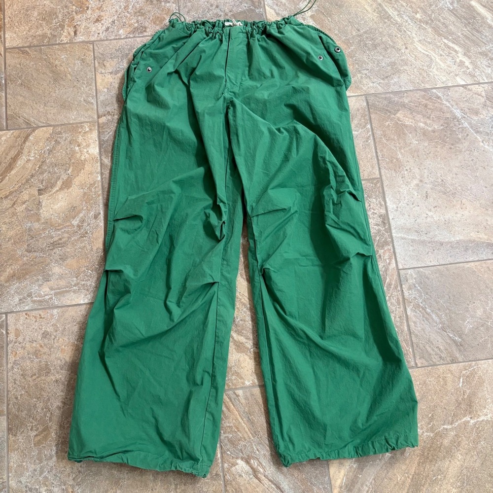 L.A. Hearts Green Cargo Pants Drawstring Waist Wide Leg Casual Size S